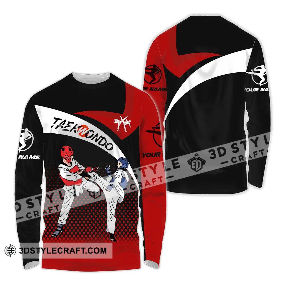 Unisex Shirt - Custom Name Taekwondo Fighters Long Sleeve / S T-Shirt