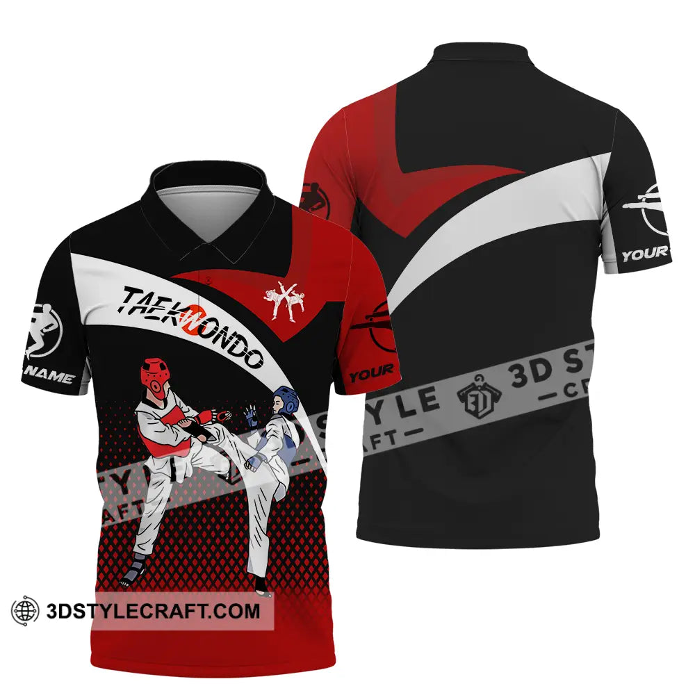 Unisex Shirt - Custom Name Taekwondo Fighters Polo / S T-Shirt