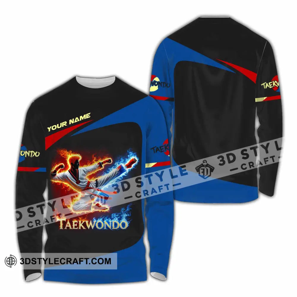 Unisex Shirt Custom Name Taekwondo Polo Long Sleeve / S T-Shirt