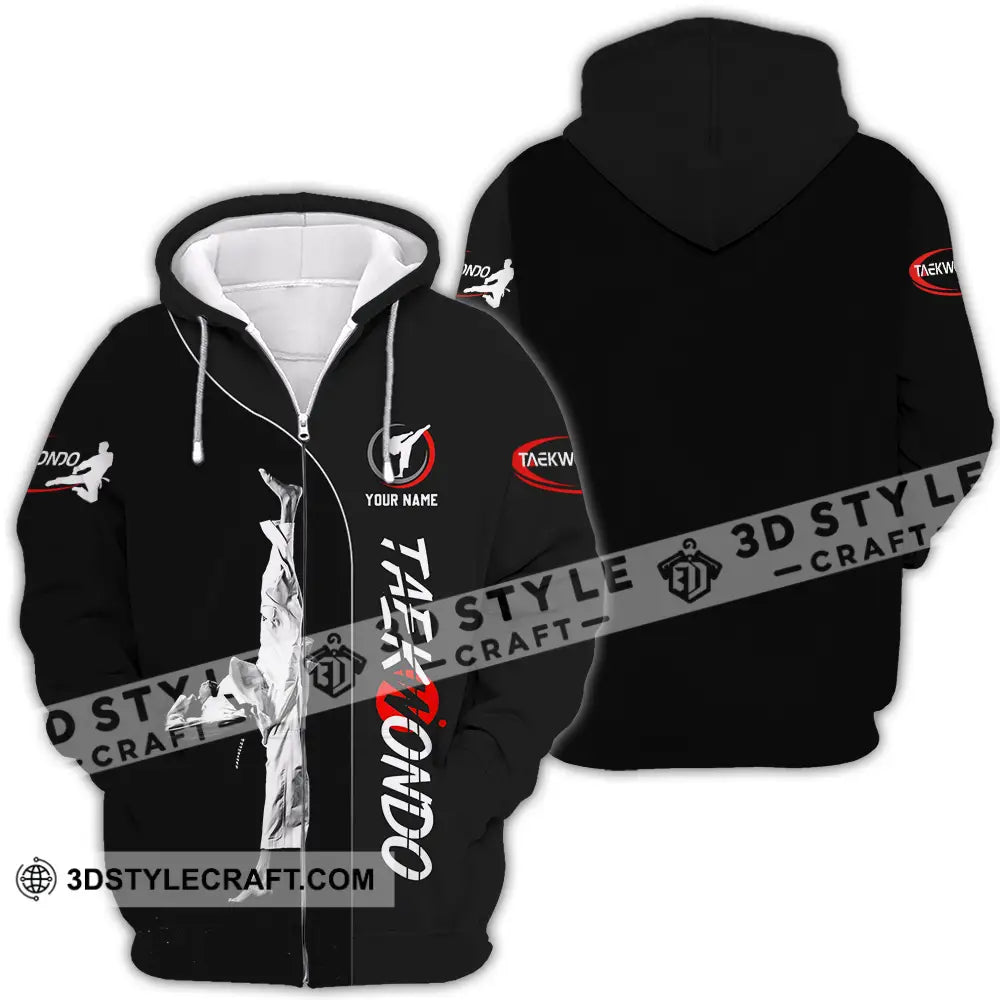 Unisex Shirt - Custom Name Taekwondo Zipper Hoodie / S T-Shirt