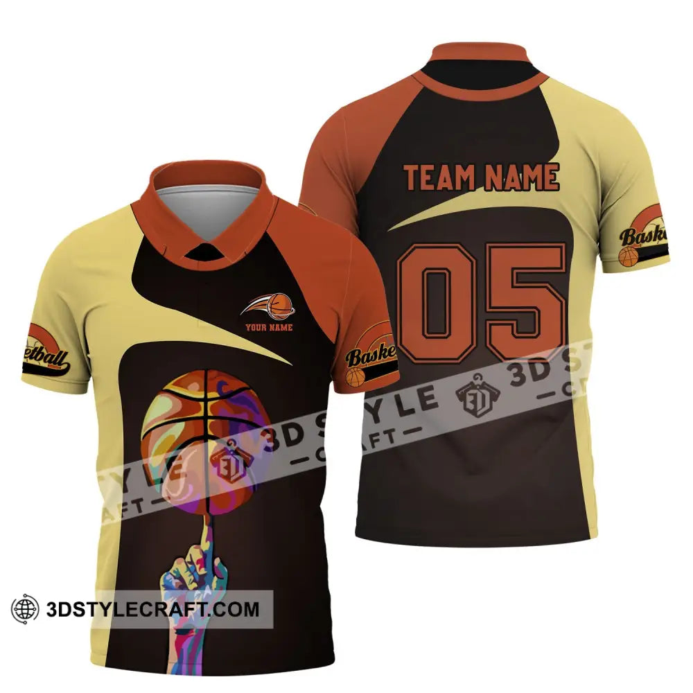 Unisex Shirt - Custom Name Team And Number T-Shirt Basketball Clothing Polo / S T-Shirt