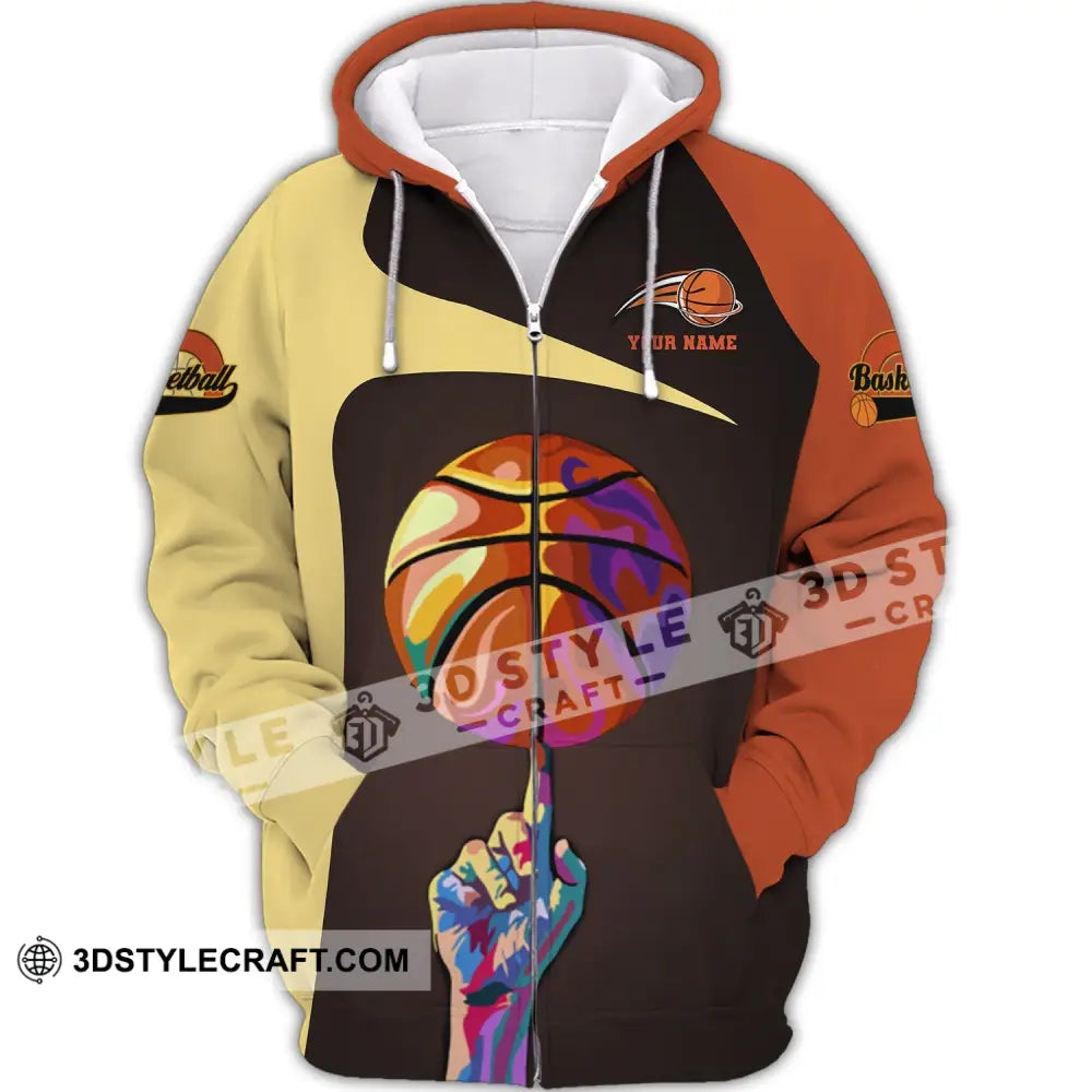 Unisex Shirt - Custom Name Team And Number T-Shirt Basketball Clothing Zipper Hoodie / S T-Shirt