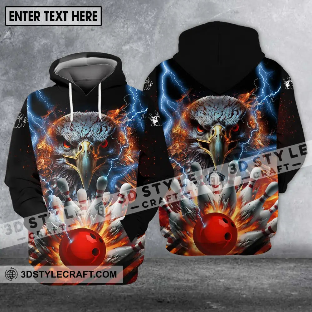 Unisex Shirt - Custom Name Team Bowling Eagle Fire Ball Hoodie / S T-Shirt