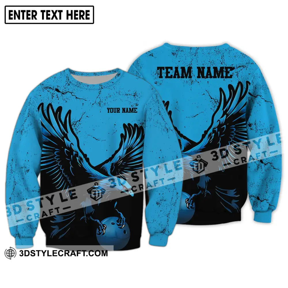 Unisex Shirt - Custom Name Team Eagle Bowling Ball Long Sleeve / S T-Shirt