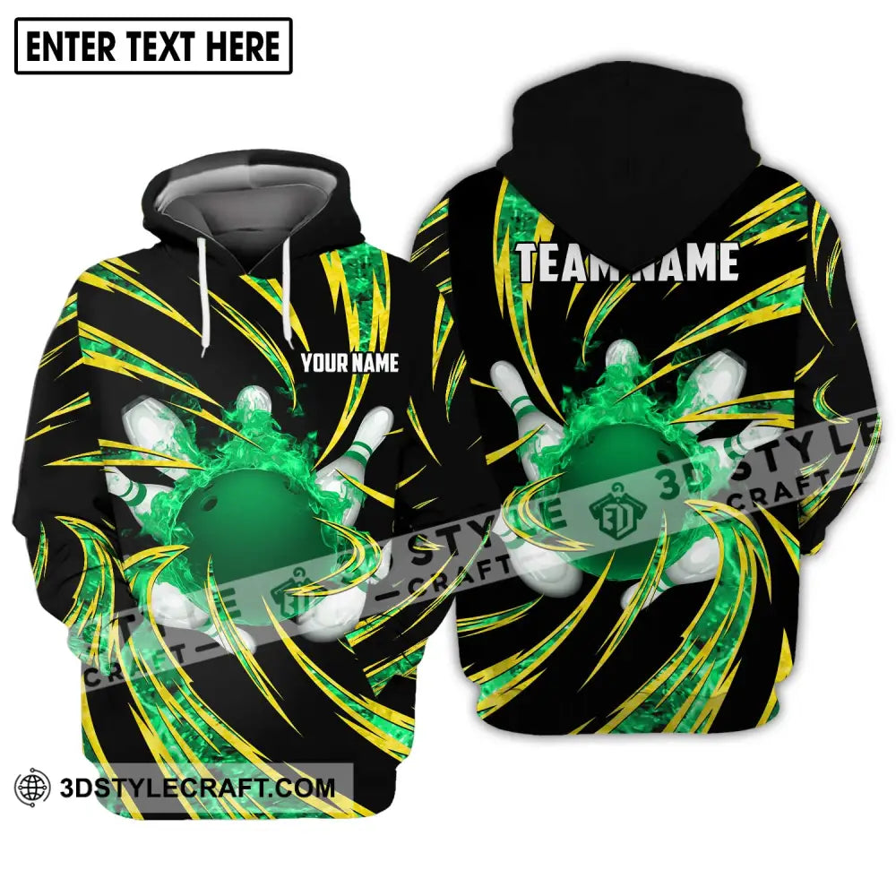 Unisex Shirt - Custom Name Team Emerald Bowling Hoodie / S T-Shirt