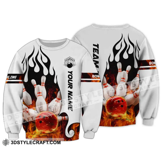 Unisex Shirt - Custom Name Shirt - Team Name Shirt, Fire Bowling Ball style option 4