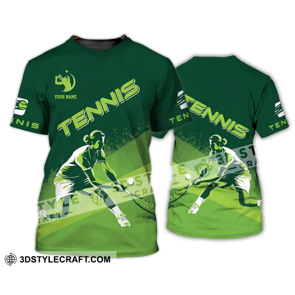 Unisex Shirt - Custom Name Tennis For Player Green T-Shirt / S T-Shirt