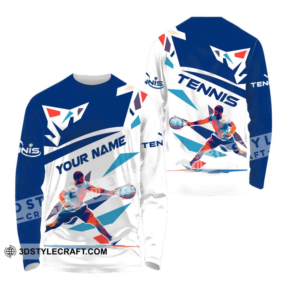 Unisex Shirt - Custom Name Tennis For Player Long Sleeve / S T-Shirt