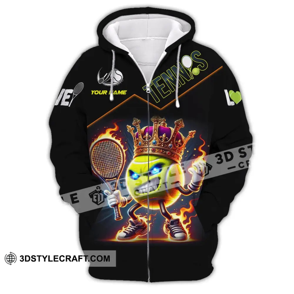 Unisex Shirt Custom Name Tennis Polo Long Sleeve Zipper Hoodie / S T-Shirt