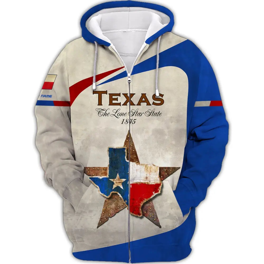 Unisex Shirt Custom Name Texas Cities Shirts Home T-Shirt Zipper Hoodie / S