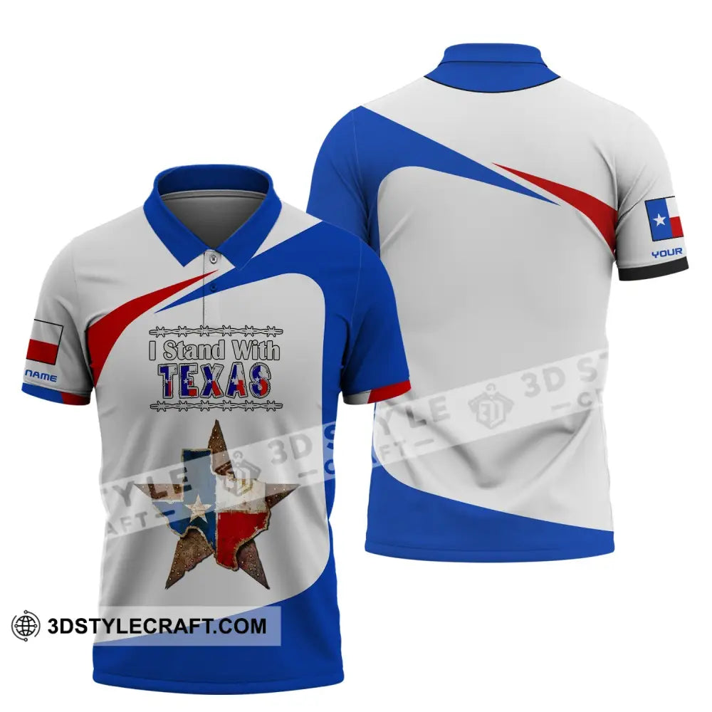 Unisex Shirt Custom Name Texas Cities Shirts I Stand With Polo / S T-Shirt