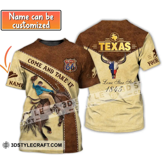 Unisex Shirt Custom Name Texas T-Shirt 1845 Come And Take It