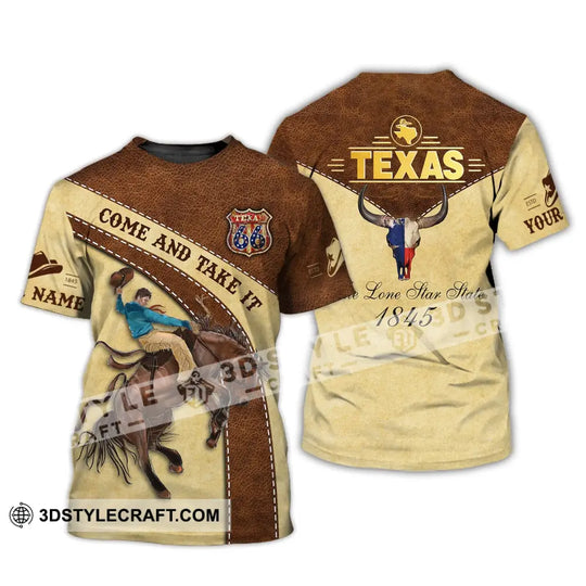 Unisex Shirt, Custom Name Texas T-Shirt, Texas 1845, Come and Take It, Texas Shirt style option 2
