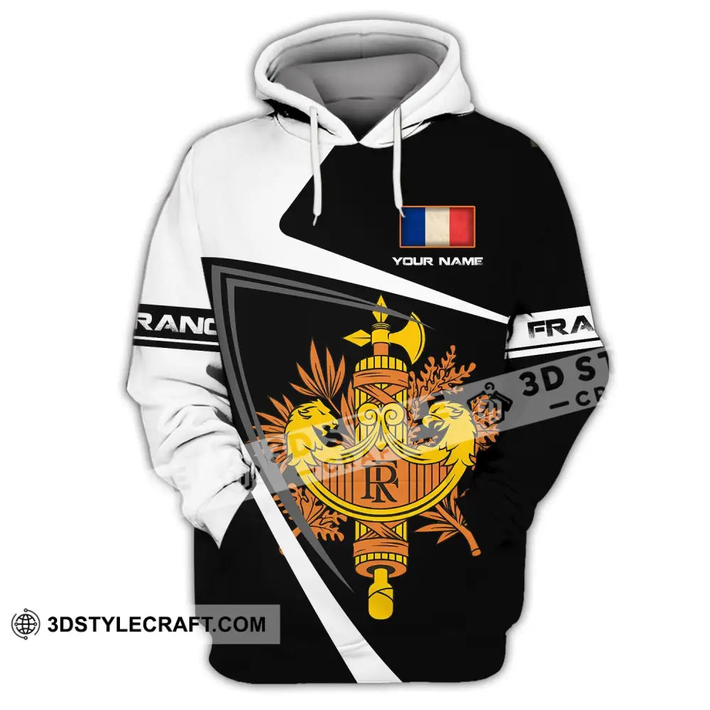 Unisex Shirt - Custom Name The Coat Of Arms France Hoodie / S T-Shirt