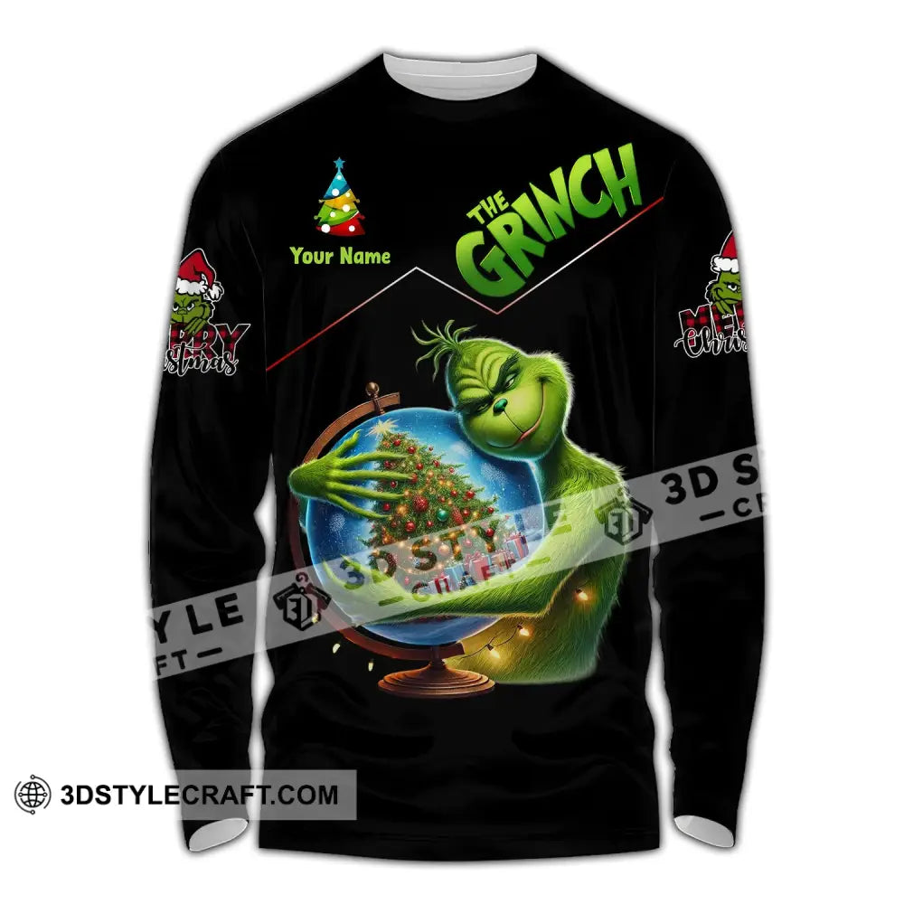 Unisex Shirt - Custom Name The Grinch Long Sleeve / S T-Shirt