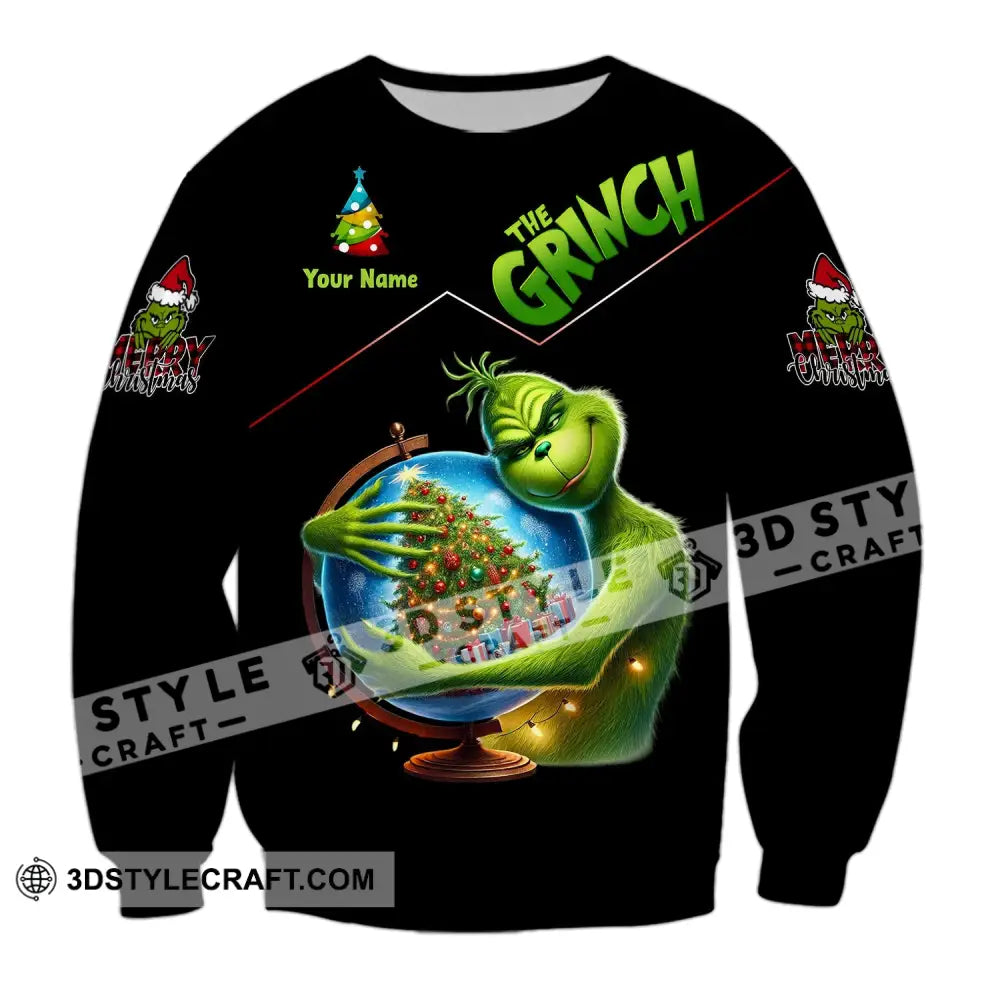 Unisex Shirt - Custom Name The Grinch Long Sleeve / S T-Shirt