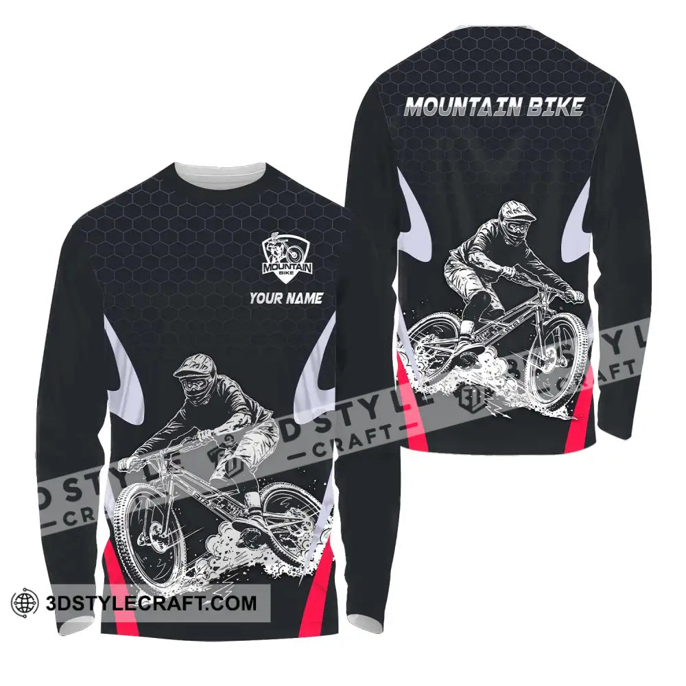 Unisex Shirt - Custom Name The Mountain Bike Player Sport Long Sleeve / S T-Shirt