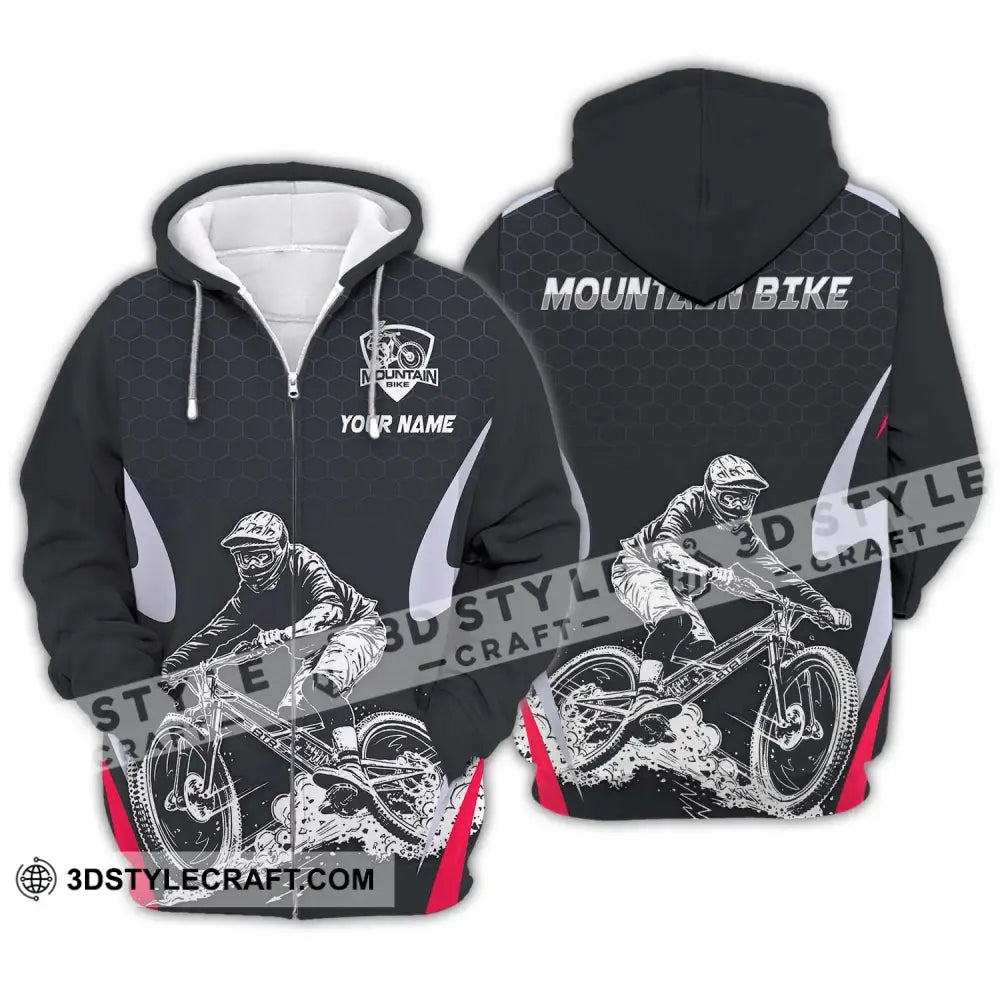 Unisex Shirt - Custom Name The Mountain Bike Player Sport Zipper Hoodie / S T-Shirt