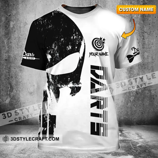 Unisex Shirt - Custom Name The Skull Darts Black And White Sport Shirt style option 1