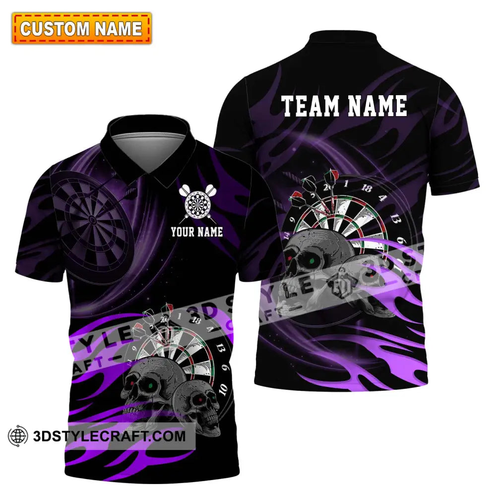 Unisex Shirt - Custom Name The Skull Darts Sport Polo / S T-Shirt