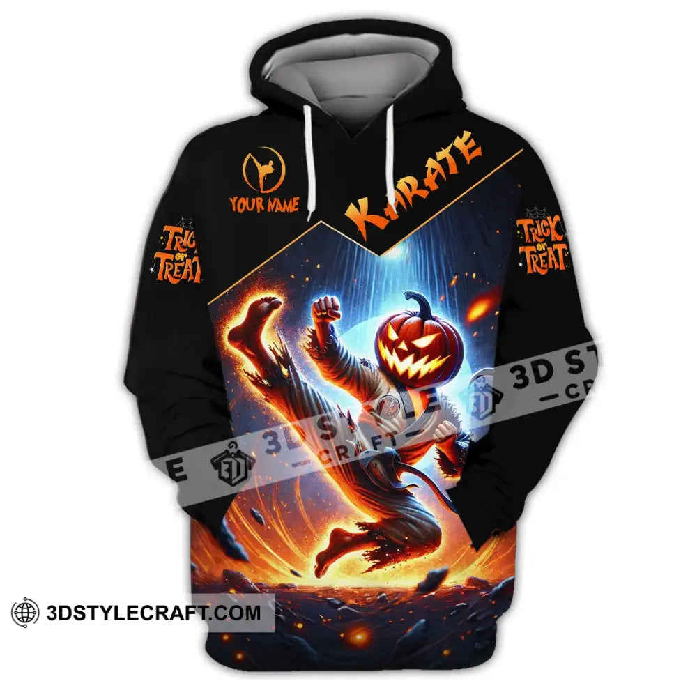 Unisex Shirt - Custom Name Trick Or Treat Karate Hoodie / S T-Shirt