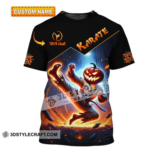 Unisex Shirt - Custom Name Trick Or Treat Karate T-Shirt