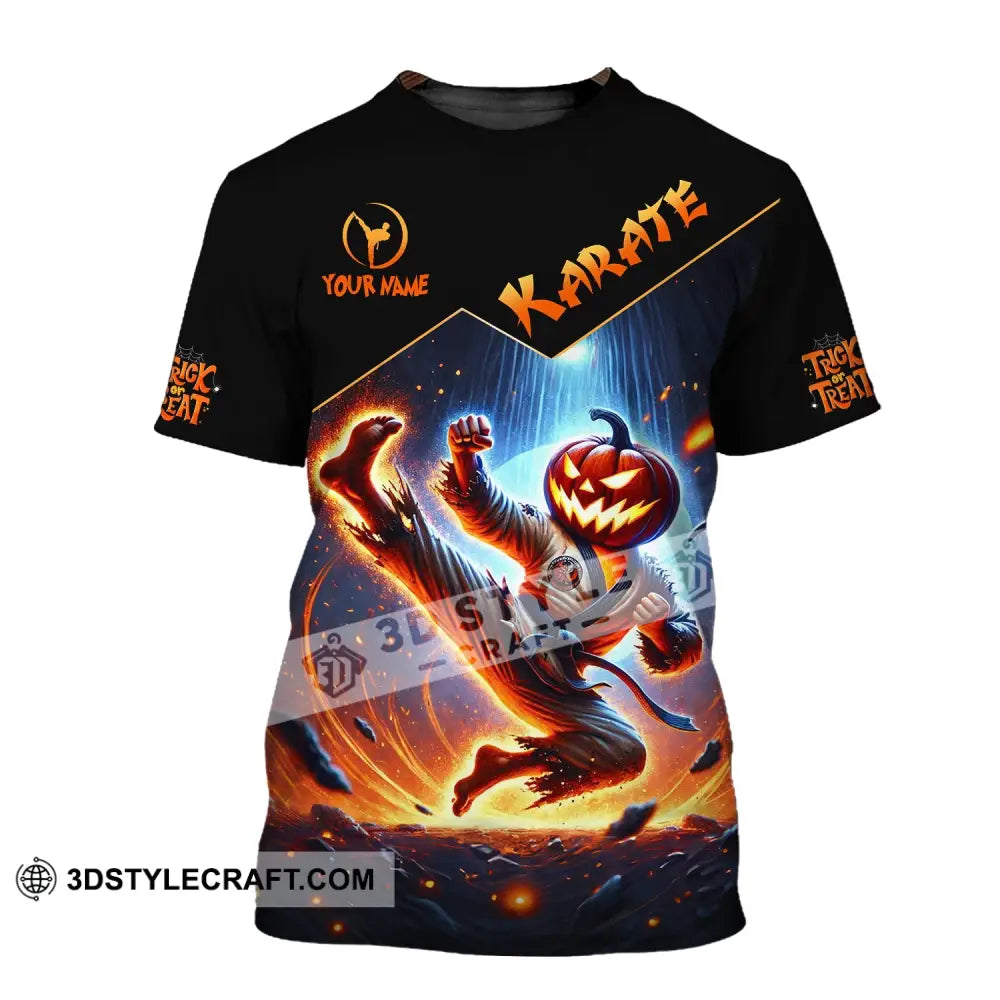 Unisex Shirt - Custom Name Trick Or Treat Karate T-Shirt / S T-Shirt