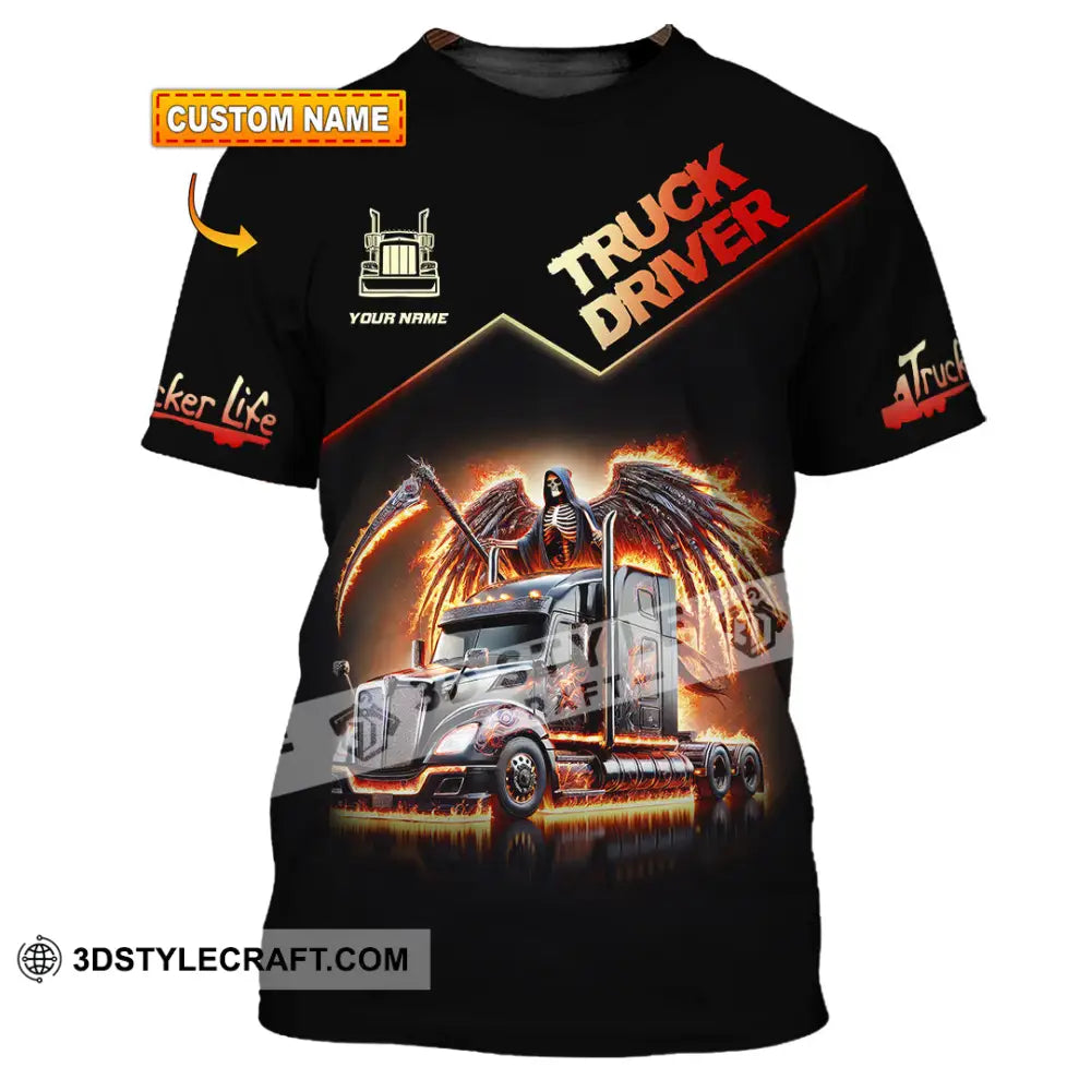 Unisex Shirt Custom Name Truck Driver Gift T-Shirt