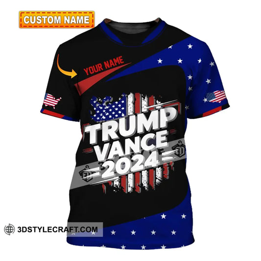 Unisex Shirt Custom Name Trump Vance 2024 For President T-Shirt T-Shirt