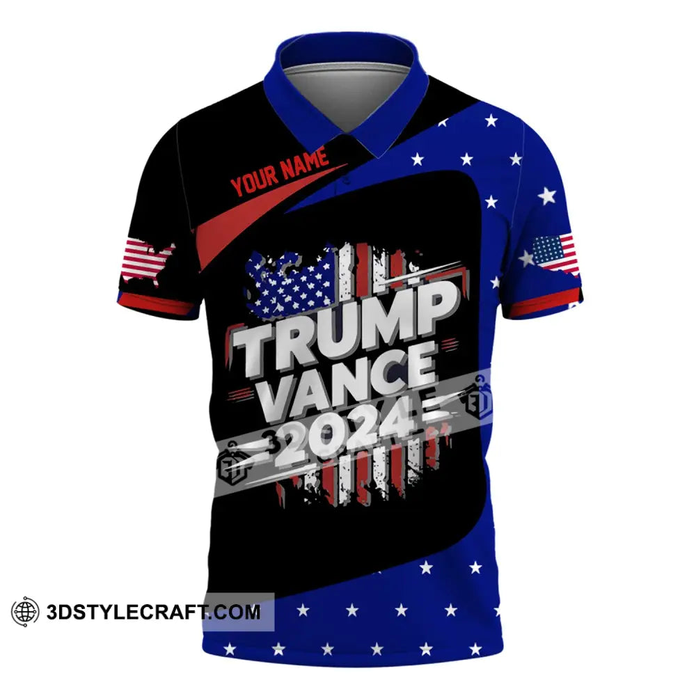 Unisex Shirt Custom Name Trump Vance 2024 For President T-Shirt Polo / S T-Shirt