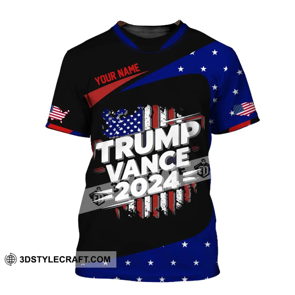 Unisex Shirt Custom Name Trump Vance 2024 For President T-Shirt / S T-Shirt