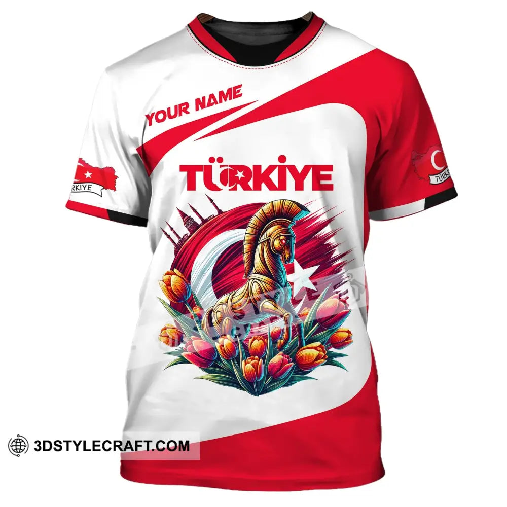 Unisex Shirt Custom Name Türkiye Turkiye Lover Polo Long Sleeve T-Shirt / S