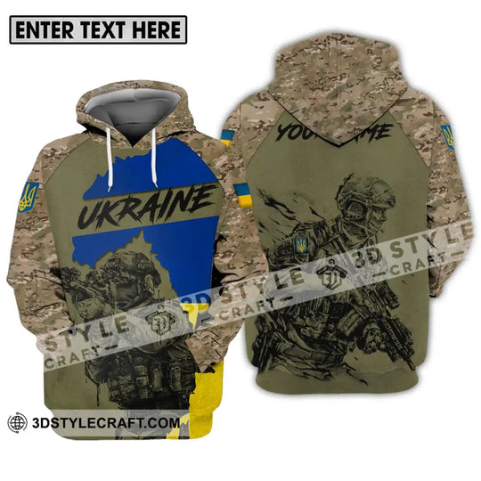 Unisex Shirt - Custom Name Ukraina Army Shirt style option 3
