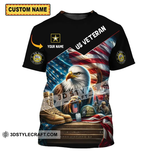 Unisex Shirt - Custom Name Us Veteran T-Shirt