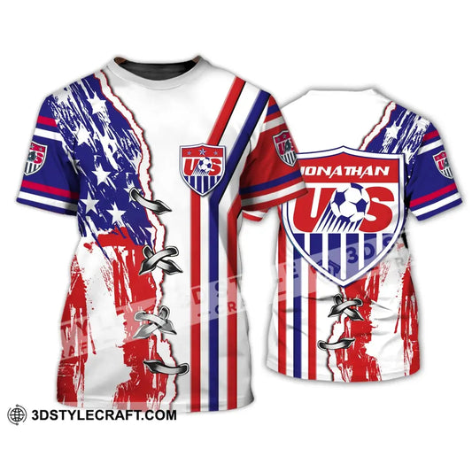 Unisex Shirt - Custom Name Usa Soccer T-Shirt / S T-Shirt