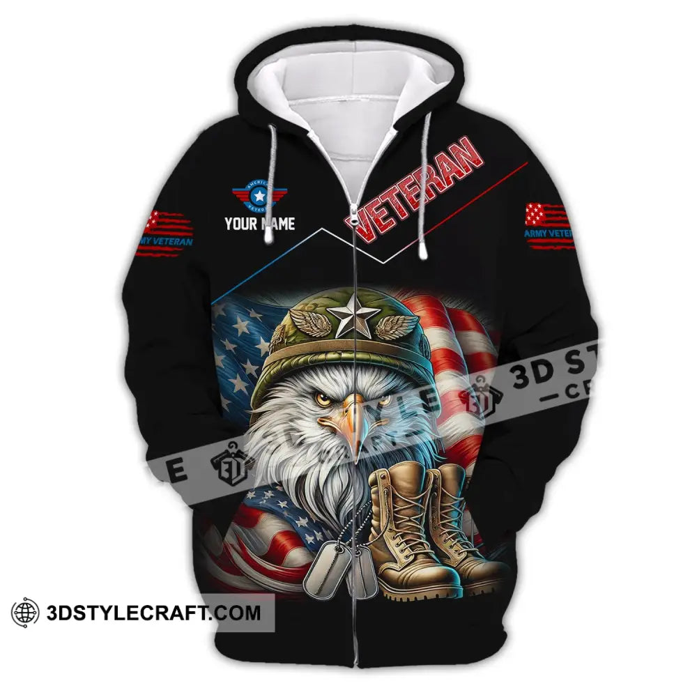 Unisex Shirt Custom Name Veteran Memorial Zipper Hoodie / S T-Shirt