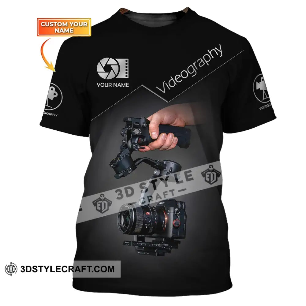 Unisex Shirt Custom Name Videography Photography T-Shirt Gift For Videographers