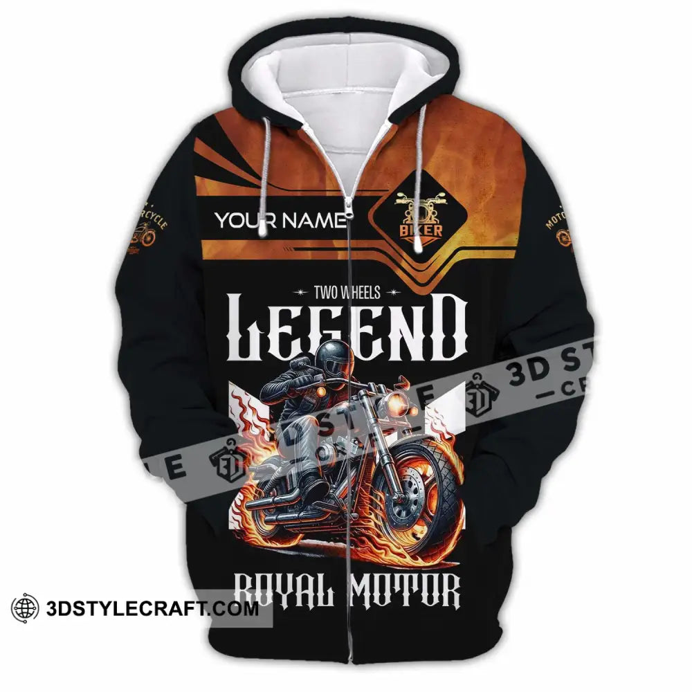 Unisex Shirt Custom Name Vintage Motorbike Love T-Shirt Zipper Hoodie / S T-Shirt
