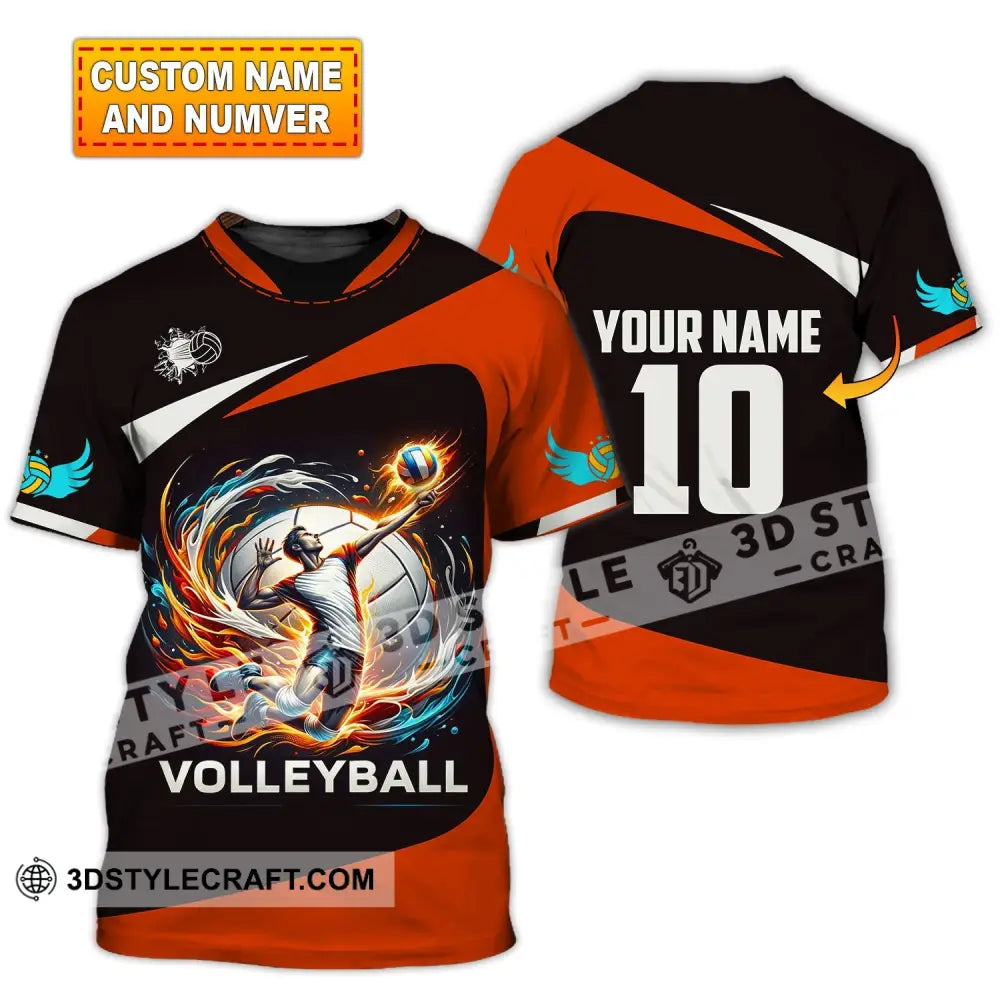 Unisex Shirt Custom Name Volleyball T-Shirt For Club Gift Players T-Shirt