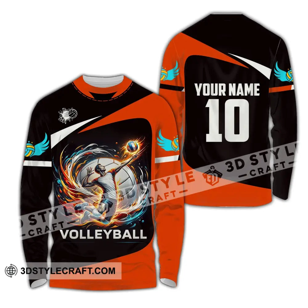 Unisex Shirt Custom Name Volleyball T-Shirt For Club Gift Players Long Sleeve / S T-Shirt