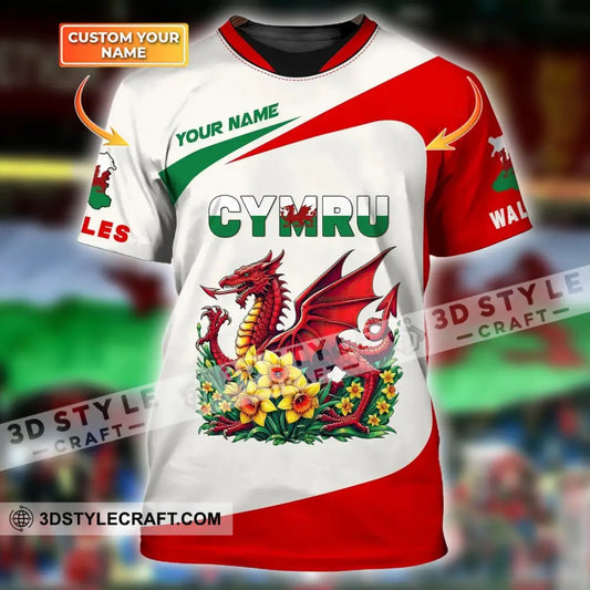 Unisex Shirt Custom Name Wales T-Shirt Cymru Hoodie Polo