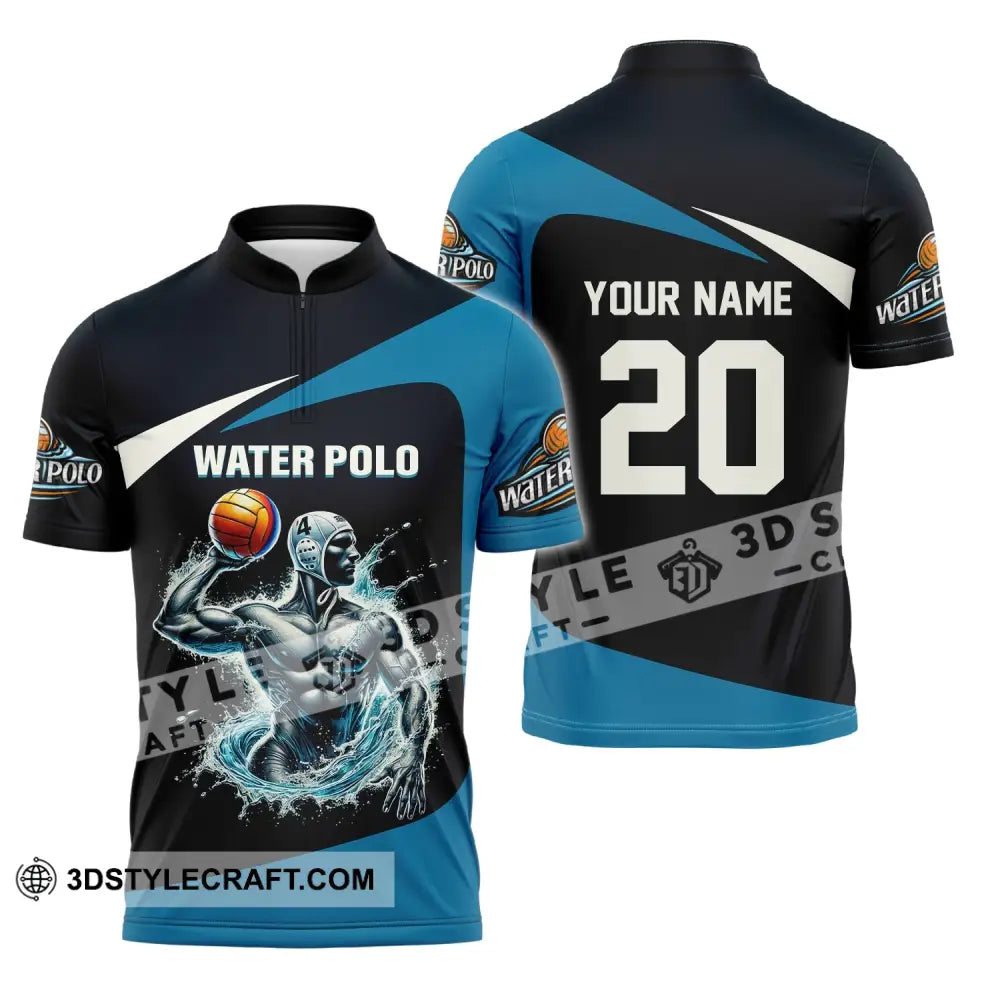 Unisex Shirt Custom Name Water Polo T-Shirt For Club Gift Players Zipper / S T-Shirt