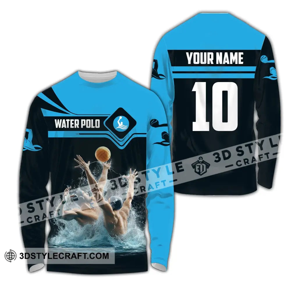 Unisex Shirt Custom Name Water Polo T-Shirt Hoodie Long Sleeve Team Uniform / S T-Shirt