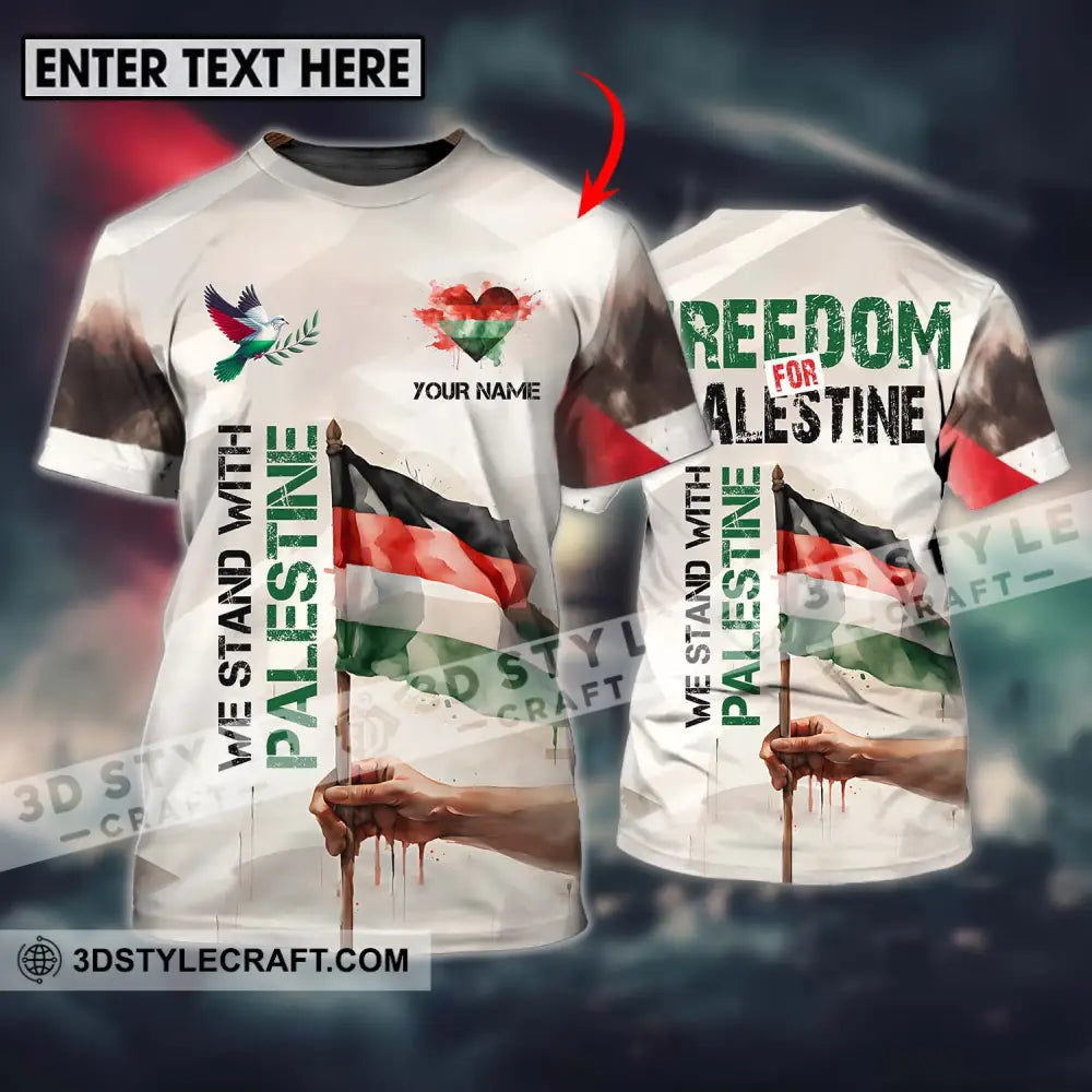 Unisex Shirt - Custom Name We Stand With Palestine T-Shirt