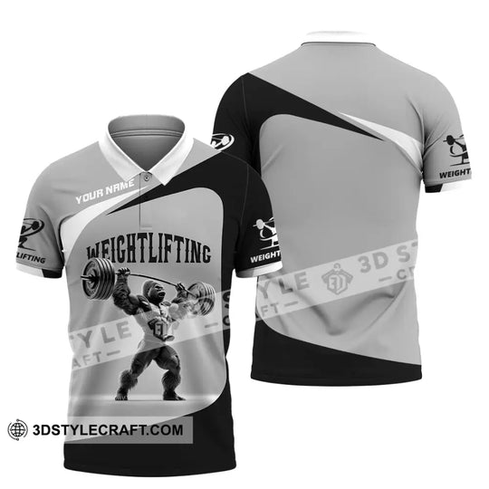 Unisex Shirt, Custom Name Weight Lifting Shirt, Weight Lifting Polo Long Sleeve Shirt, Weight Lifting Gift style option 4