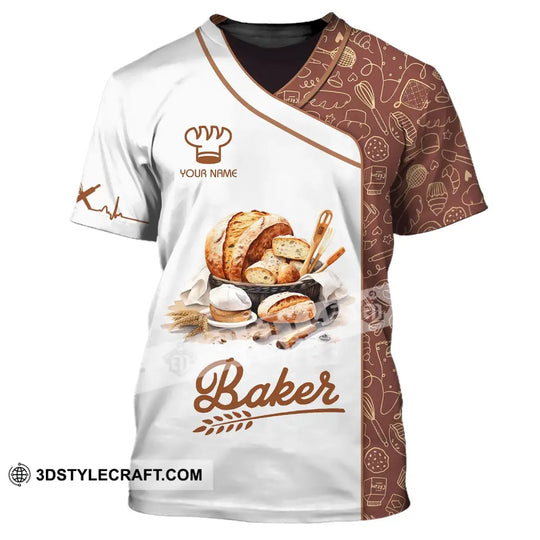Unisex Shirt - Custom Name White Shirt - Baker Making Bake Shirt style option 2