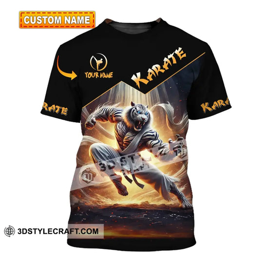 Unisex Shirt - Custom Name Shirt White Tiger Karate style option 1