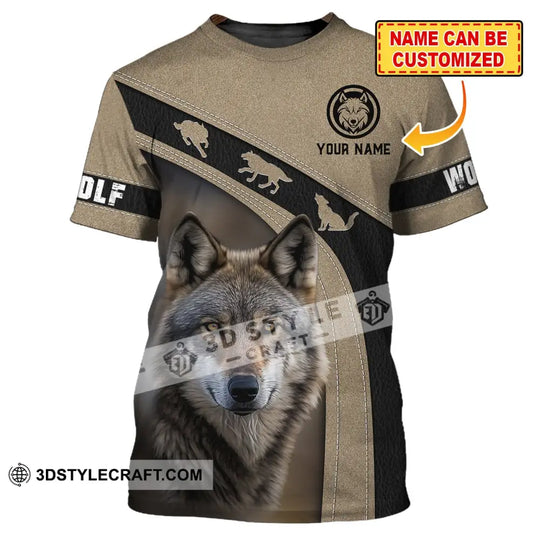 Unisex Shirt, Custom Name Wolf Shirt, Wolf Long Sleeve Polo Shirt, Gift for Wolf Lovers style option 1