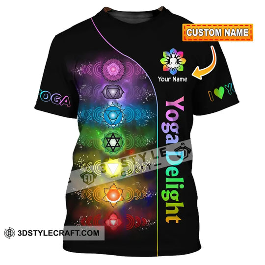 Unisex Shirt, Custom Name Yoga Delight Shirt, Yoga Love Hoodie Shirt Polo Long Sleeve Shirt style option 1
