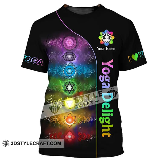 Unisex Shirt, Custom Name Yoga Delight Shirt, Yoga Love Hoodie Shirt Polo Long Sleeve Shirt style option 2